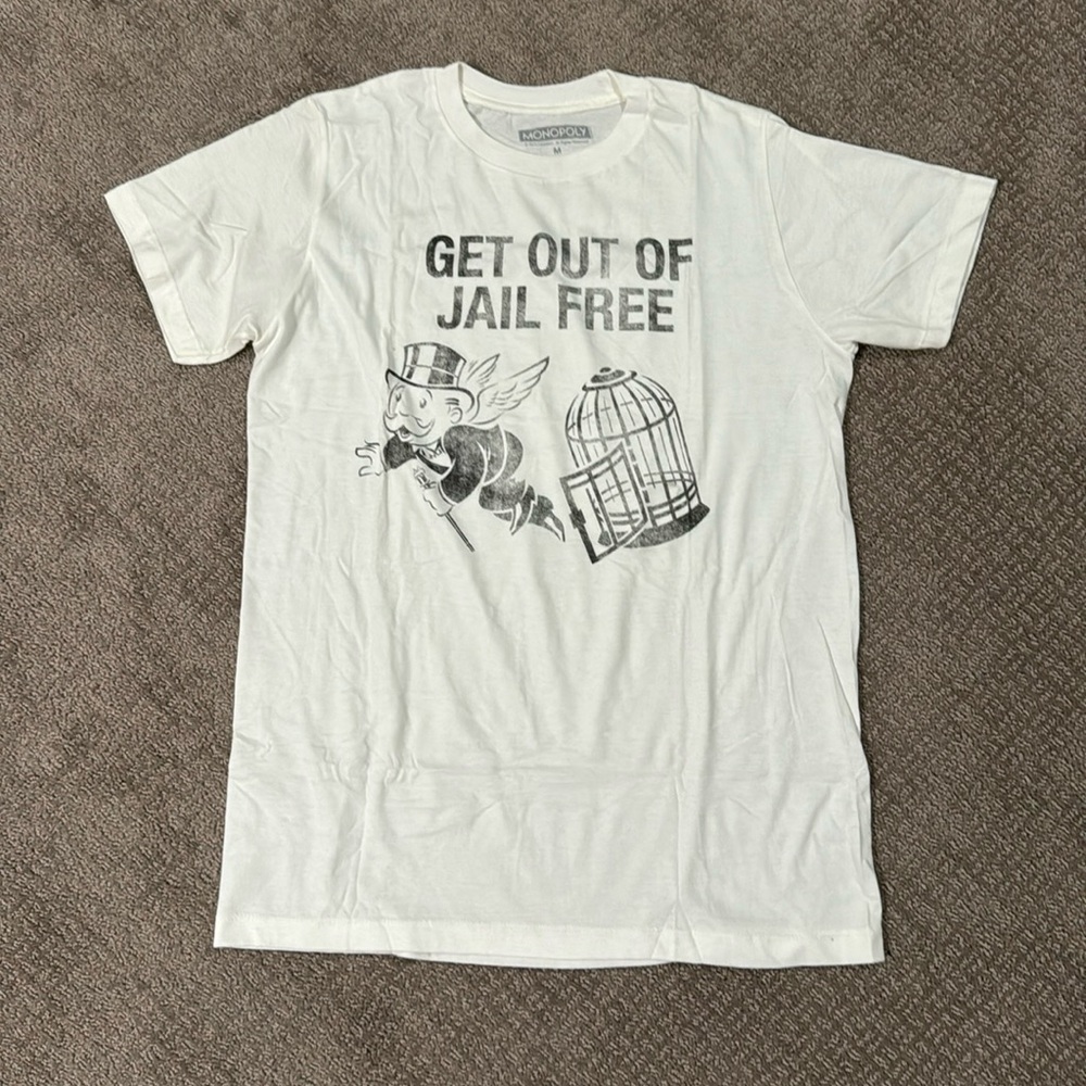 NWOT Monopoly “Get Out Of Jail Free” T